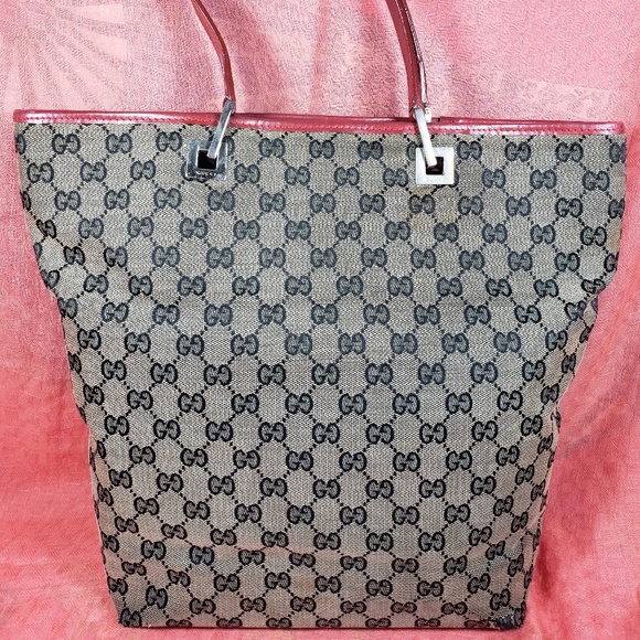 Gucci Handbags - Gucci w Red leather accents Tote Bag